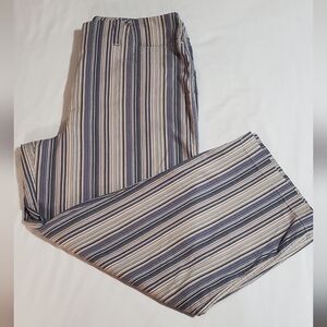 Christopher & Banks No Stretch Striped Chinos - Navy, Tan, Purple Stripes Sz 12